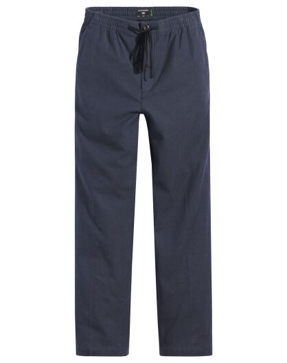 Pantalon en Coton Bio Pull On Tapered imprimé bleu marine